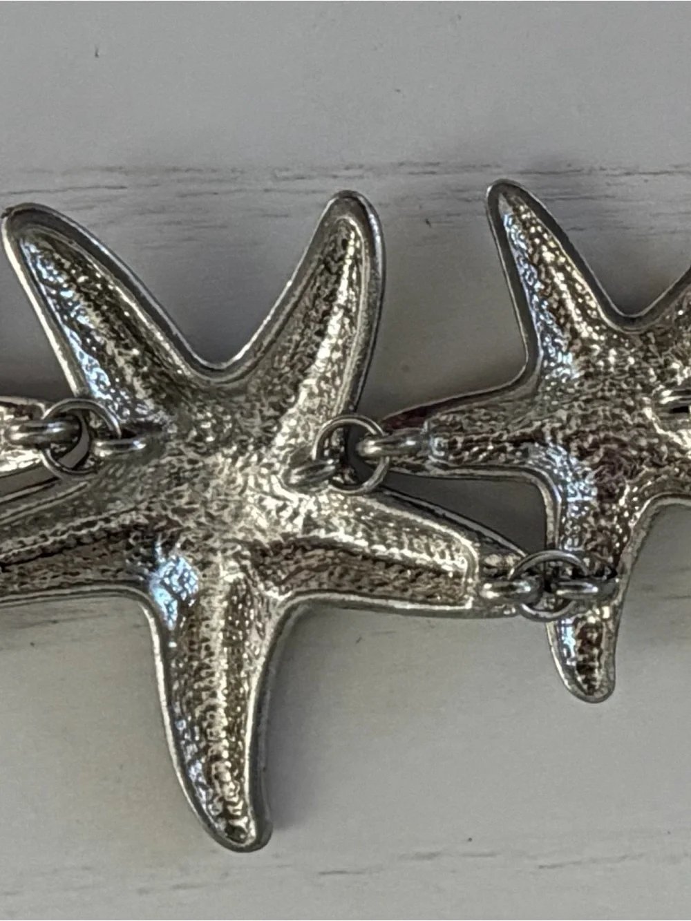 Starfish Link Bracelet in Antique Silver Tone